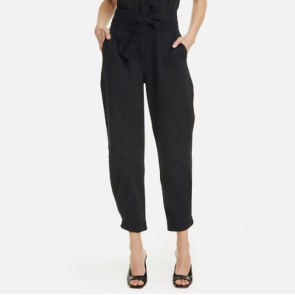 Ulla Johnson Pants - ULLA JOHNSON Women's Storm Cargo Tie Waist Jeans in Black Size US 8